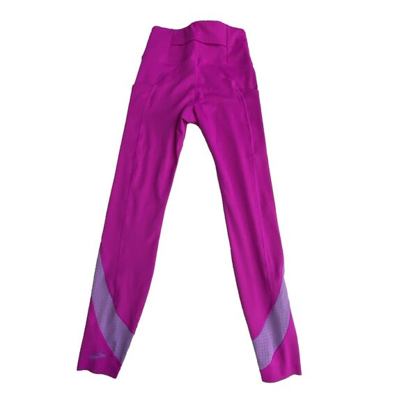 Brooks XS Magenta Method 7/8 Tights Pants Compressive High Waisted 4 Pockets - Picture 1 of 9